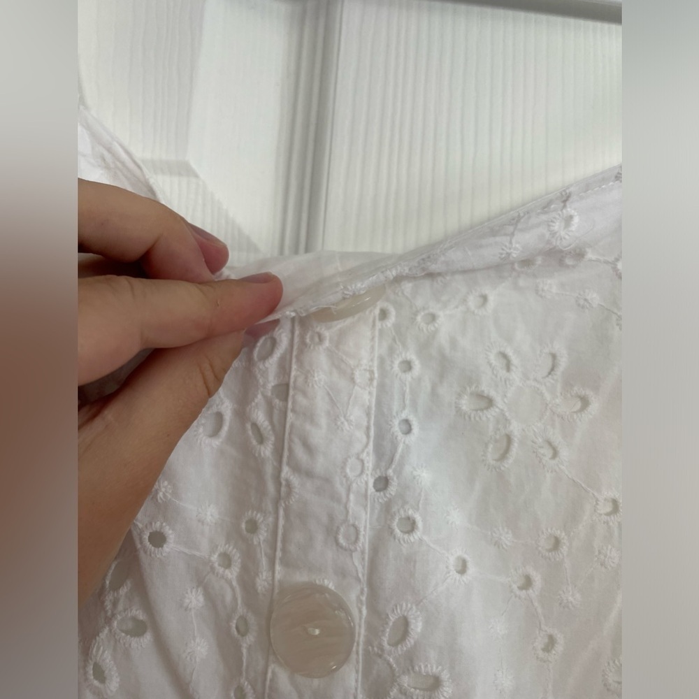 Alexis X Target Women's White Eyelet Lace Button Front Mini Dress - Picture 9 of 12